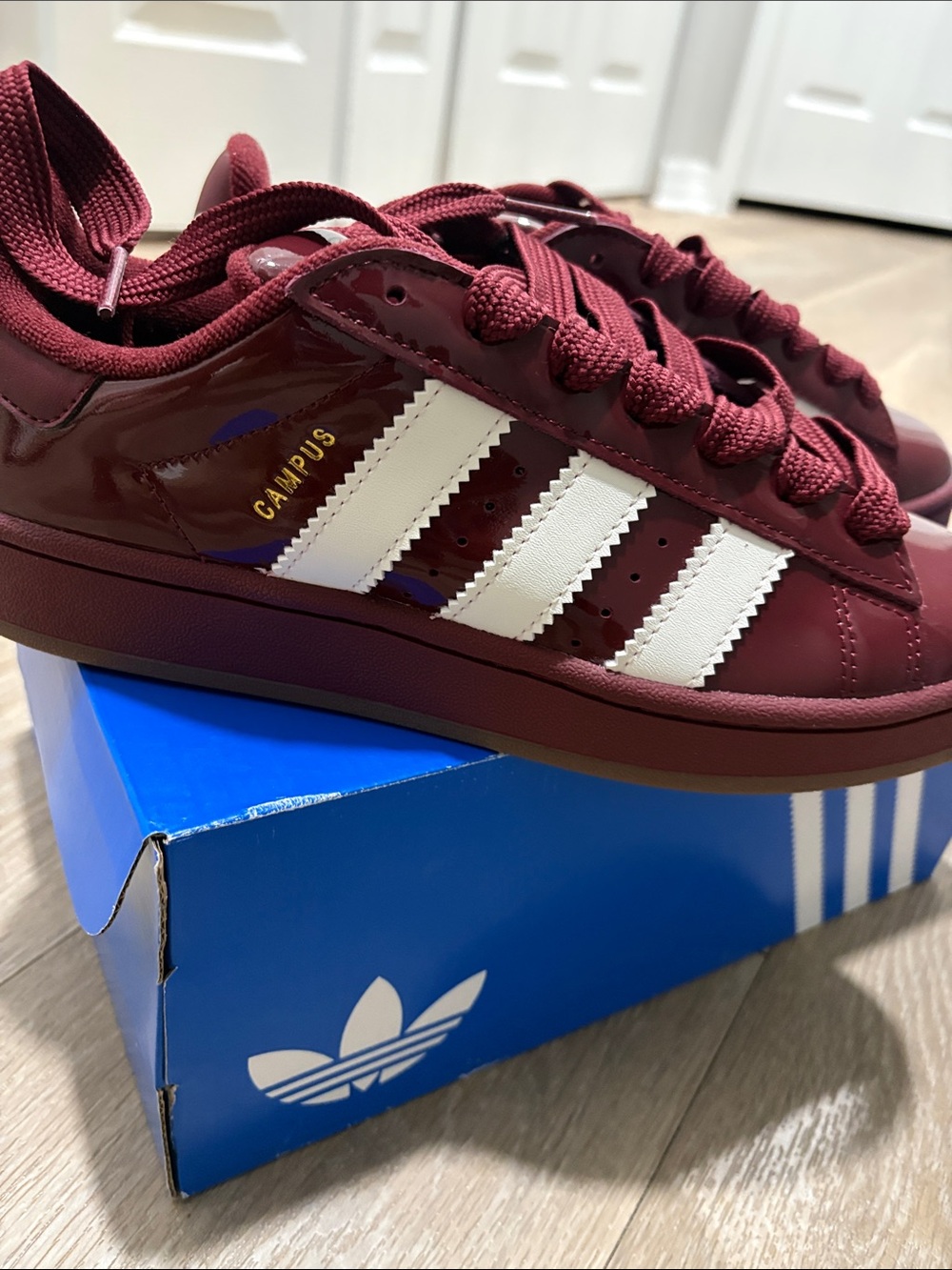 adidas Kids Campus Sneaker - Maroon & White